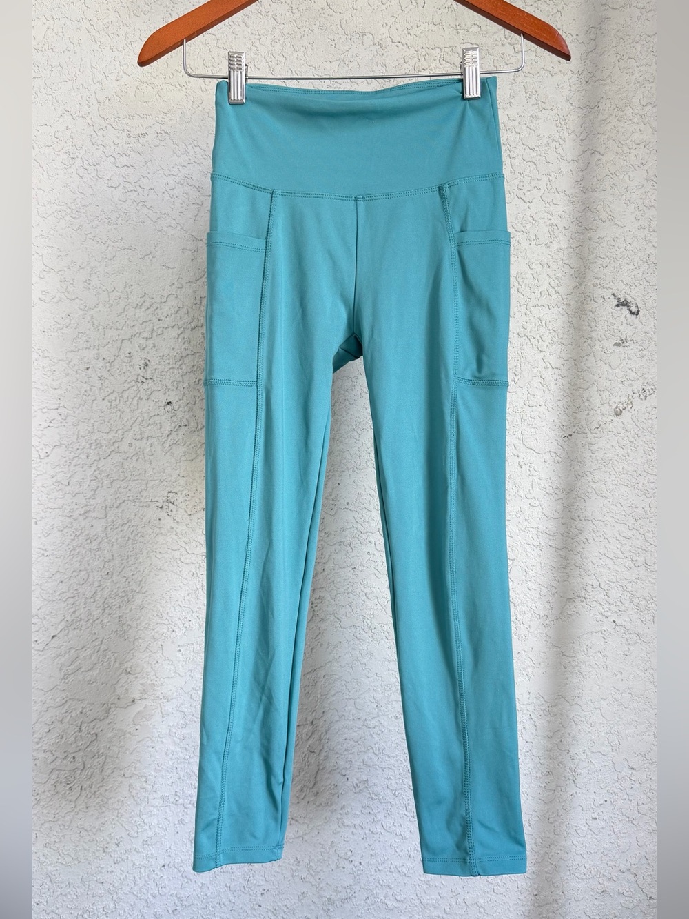 Bally Total Fitness Teal High Rise Pocket Leggings Women’s Size S